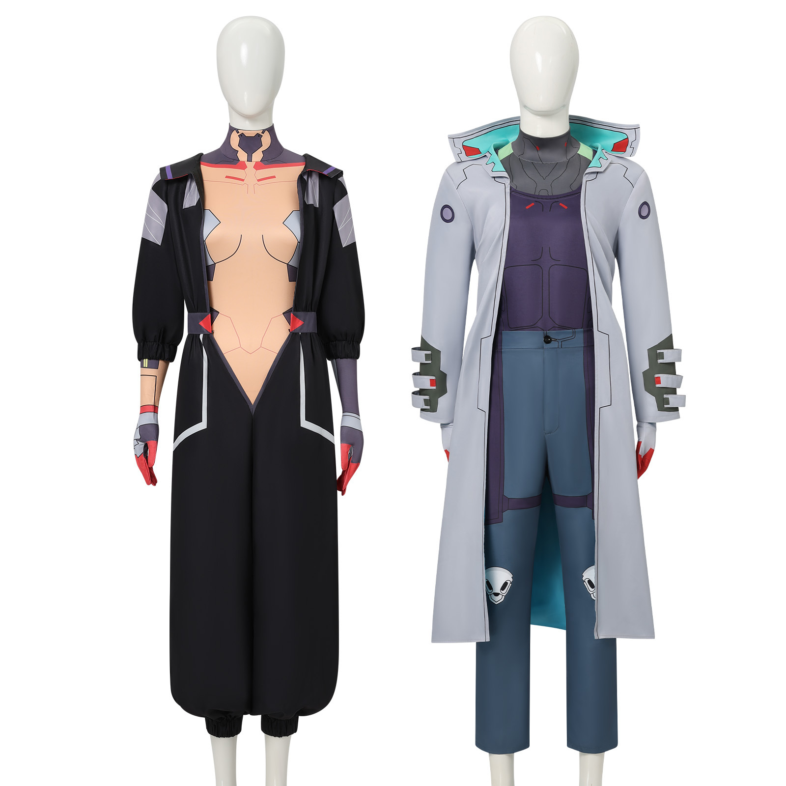 Anime Cosplay Couple - タリア・ヤンとウィーク・キングスリーのコスプレ衣装。サイバーパンク・エッジランナーズ2のカップル用フルセット。ハロウィーン、カーニバル、ロールプレイパーティーに最適。