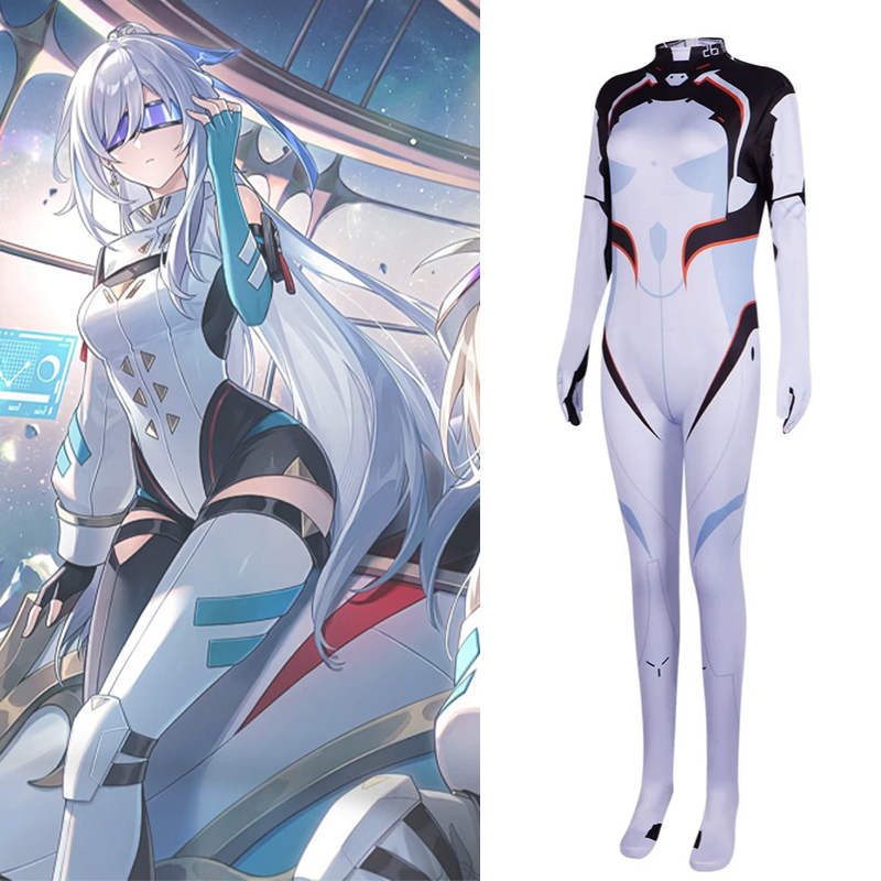 Anime Cosplay Jumpsuit - アニメ Honkai スターレールコスプレホタル戦闘ジャンプスーツ女性長袖プリントタイトなボディスーツハロウィンゲームステージショー衣装
