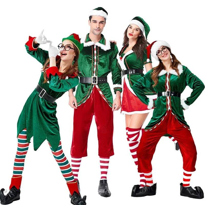サンタクロースのコスプレ衣装クリスマスグリーンクリスマスエル - Anime Cosplay Couple のレビューと価格
