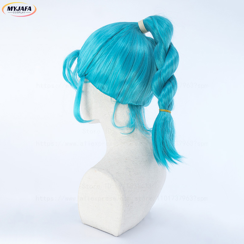 ブルマ コスプレウィッグ ブルマウィッグ ブルー 編み込みポ - Anime Cosplay Blue Hair のレビューと価格