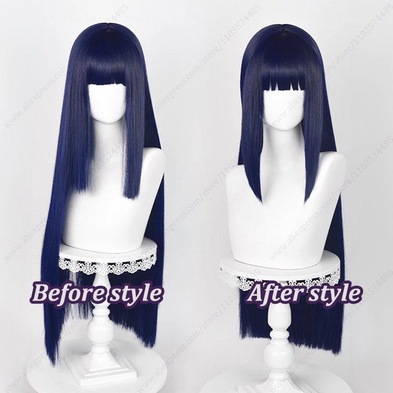 日向ひなた コスプレウィッグ ブルーブラック 女性用ヘア ア - Anime Cosplay Blue Hair のレビューと価格